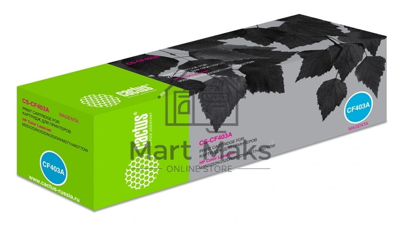 Картридж лазерный Cactus CS-CF403A пурпурный (1400 стр.) для HP CLJ M252/252N/252DN/252DW/M277n/M277DW