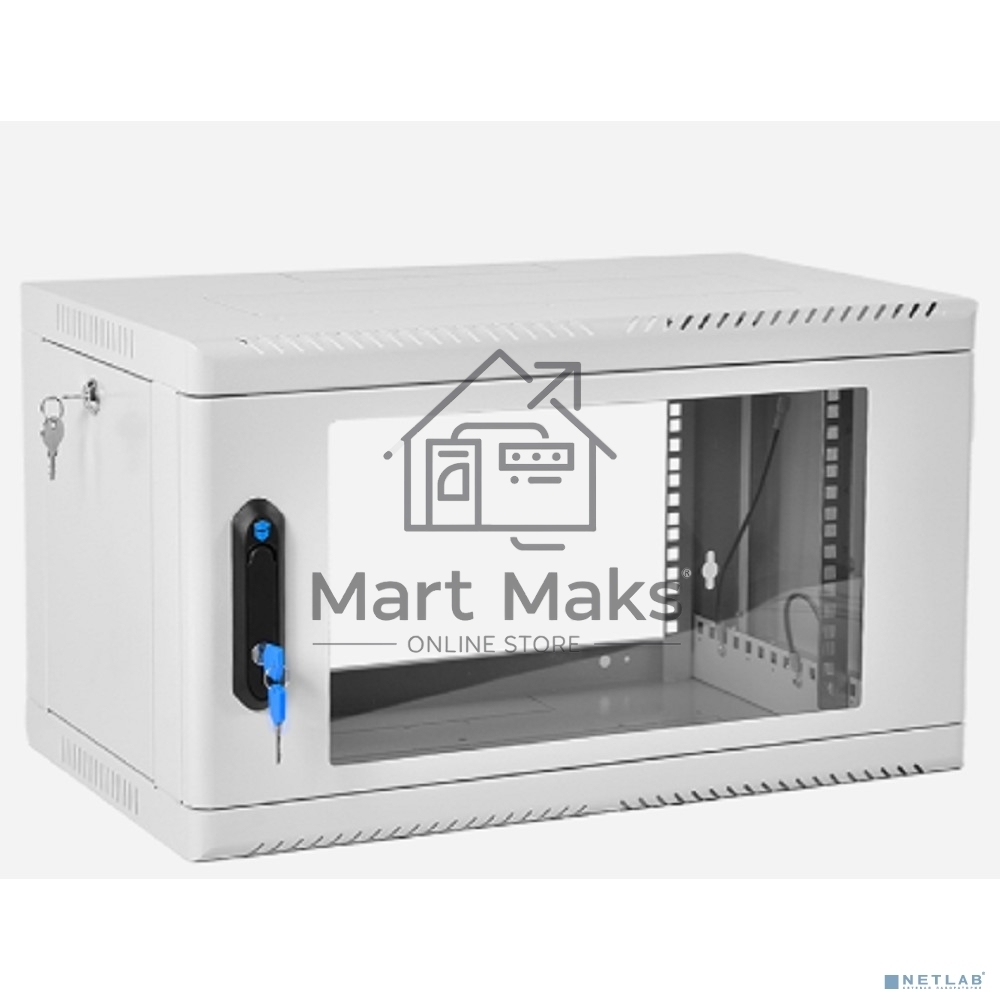 Шкаф коммутационный ЦМО (ШРН-6.350) настенный 6U 600x350мм пер.дв.стекл 200кг серый 300мм 180град.