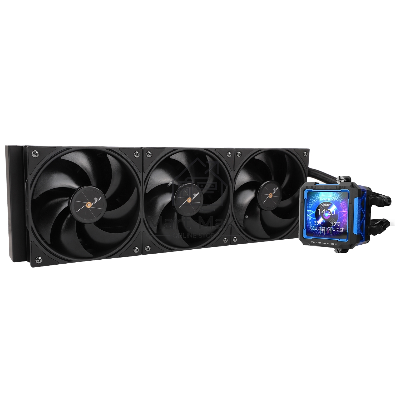 Водяное охлаждение для процессора Thermalright Frozen Warframe Pro 360 черный (360mm / Fans: 3x120mm, 70.84CFM, 29.8dBA, 2000RPM/ Pump height 60mm, 23dBA, 3000RPM, Rad thickness 27mm/ S: 1200, 1700, 1851, 2011, 2066, 115X, AM4, AM5)