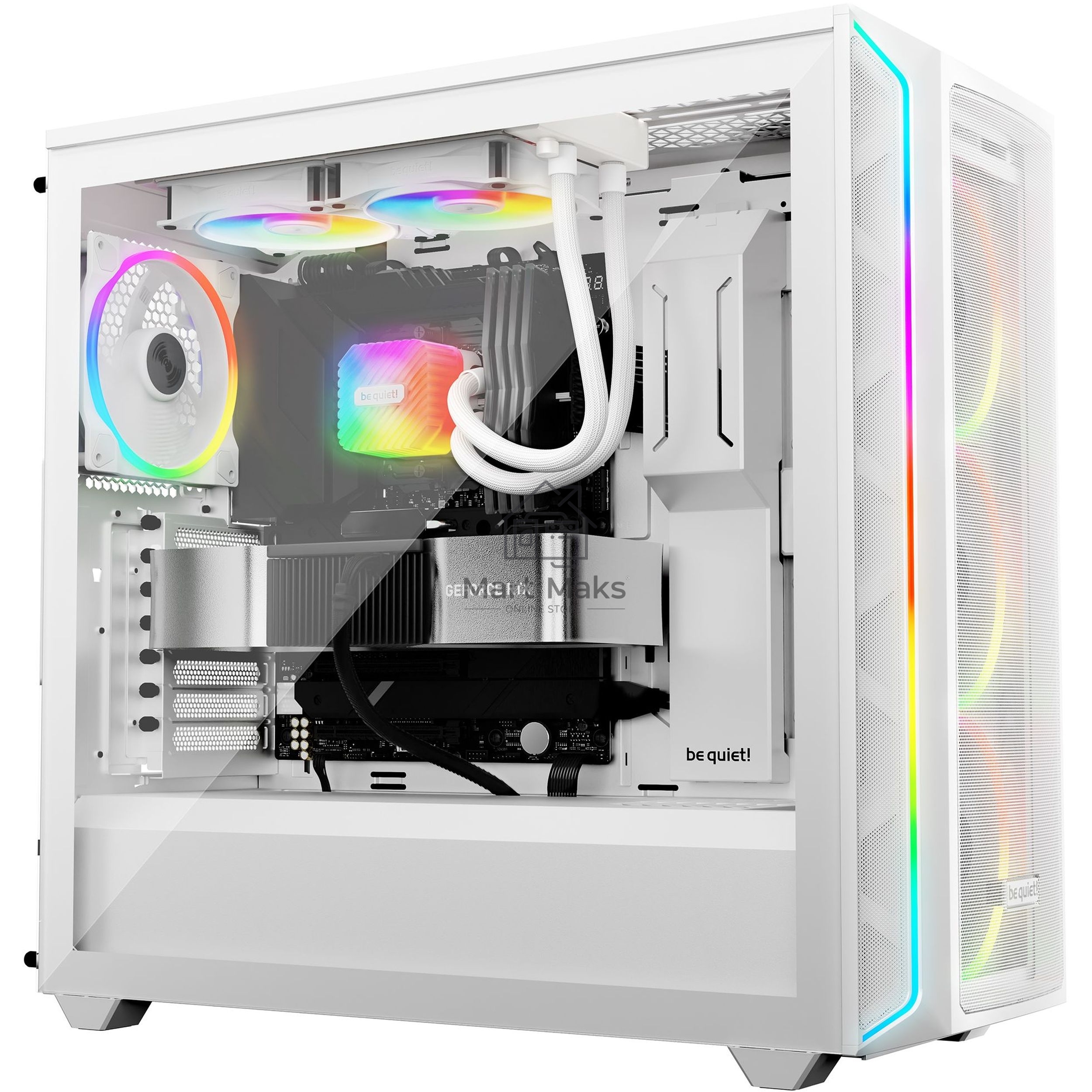 Водяное охлаждение для процессора be quiet! LIGHT LOOP 240мм белый (250W, 240мм, White, ARGB/ Fans: 2x120мм, 61.8CFM, 34.9dBA, 2100RPM/ Pump 2900RPM, Rad thickness 27мм/ S: 1851, 1700, 1200, 115X, AM5, AM4)