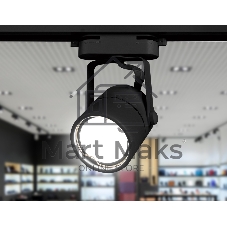 Трековый однофазный светильник со сменной лампой Ambrella light GL5102 BK черный GU10 max 12W