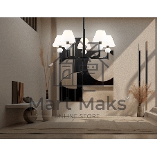 Люстра Ambrella light LH75153/5 BK/FR черный/белый матовый E14*5 max 40W D730*580
