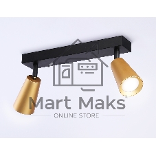 Накладной поворотный спот Ambrella light TA13146/2 BK/GD черный/золото GU10/2 max 12W 295*60*130