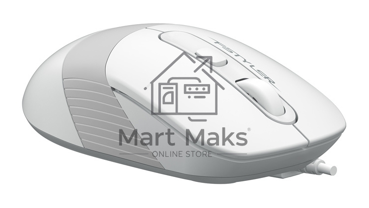 Мышь проводная A4Tech Fstyler FM10 белый/серый, 1600 dpi, USB, кнопки - 4