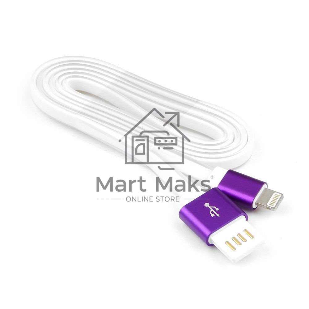 Кабель Gembird USB 2.0 Cablexpert CC-ApUSBp1m, AM/Lightning 8P, 1м, силиконовый шнур, разъемы фиолетовый металлик, пакет