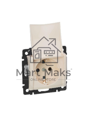 Механизм розетки 1-м СП Valena с защ. крышкой защ. шторки с заземл. сл. кость Leg 774322