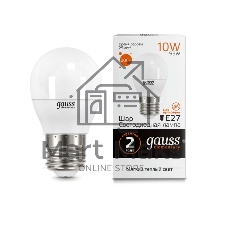 Лампа светодиодная Gauss 53210 LED Elementary Шар 10W E27 880lm 3000K 1/10/100 0
