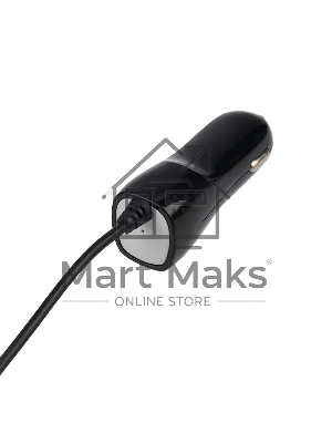 Автозарядка в прикуриватель Rexant microUSB (АЗУ) (5 V, 1000 mA) шнур спираль 1.2 м черный