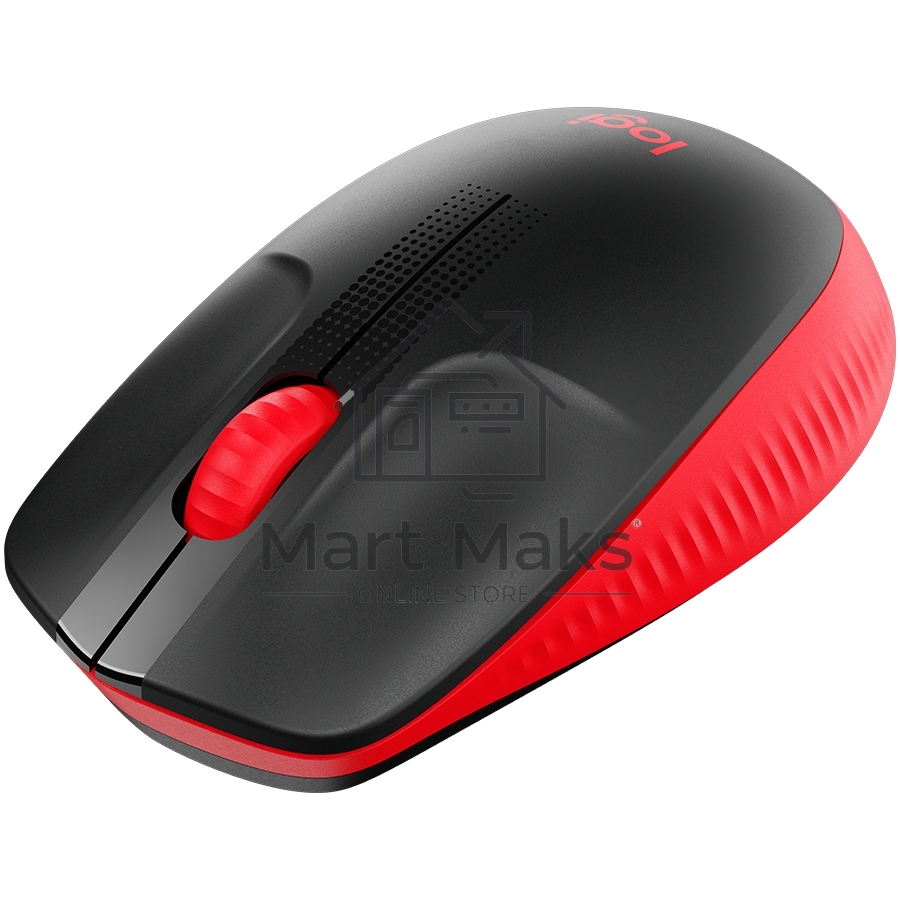 Мышь беспроводная Logitech M190 черный/красный, 1000 dpi, радиоканал, USB, кнопки - 3