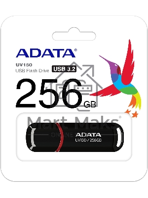 Флешка USB ADATA UV150 (AUV150-256G-RBK), 256Gb, USB 3.0, R/W 100/30, черный