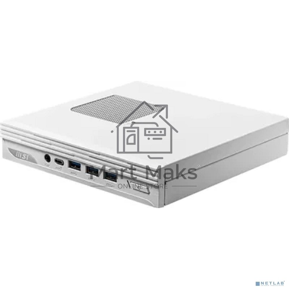 Неттоп MSI Pro DP10 12M-221RU i5 1235U (1.3) 16Gb SSD512Gb Iris Xe Windows 11 Professional 2.5xGbitEth WiFi BT 120W белый (9S6-B0A622-221)
