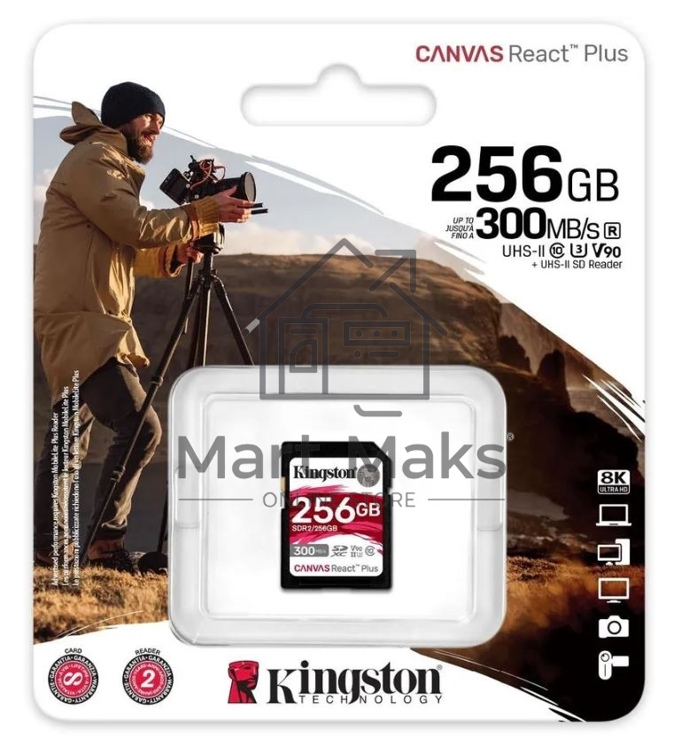 Флеш карта SDXC 256Gb Class10 Kingston SDR2/256GB Canvas React Plus w/o adapter