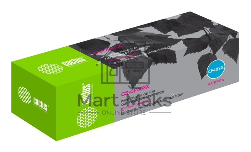 Картридж лазерный Cactus CS-CF403X пурпурный (2300 стр.) для HP CLJ M252/252N/252DN/252DW/M277n/M277DW