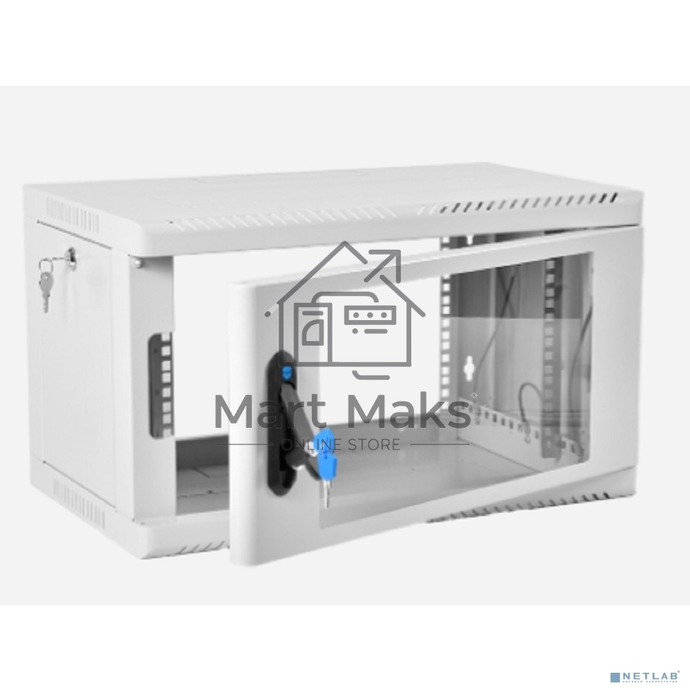 Шкаф коммутационный ЦМО (ШРН-6.350) настенный 6U 600x350мм пер.дв.стекл 200кг серый 300мм 180град.