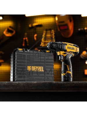 Дрель-шуруповерт Denzel CDQ-12, Аккумуляторная, 12В, 2 АКБ, Кейс