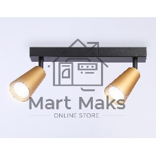 Накладной поворотный спот Ambrella light TA13146/2 BK/GD черный/золото GU10/2 max 12W 295*60*130