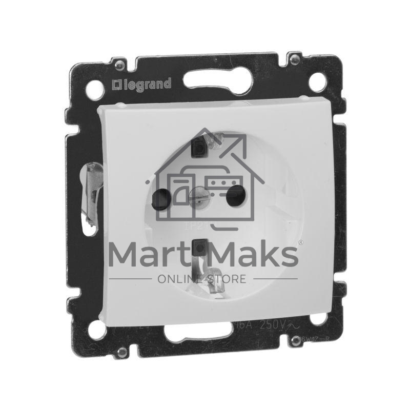 Розетка электрическая Valena с заземлением и шторками (белая) Legrand 774421