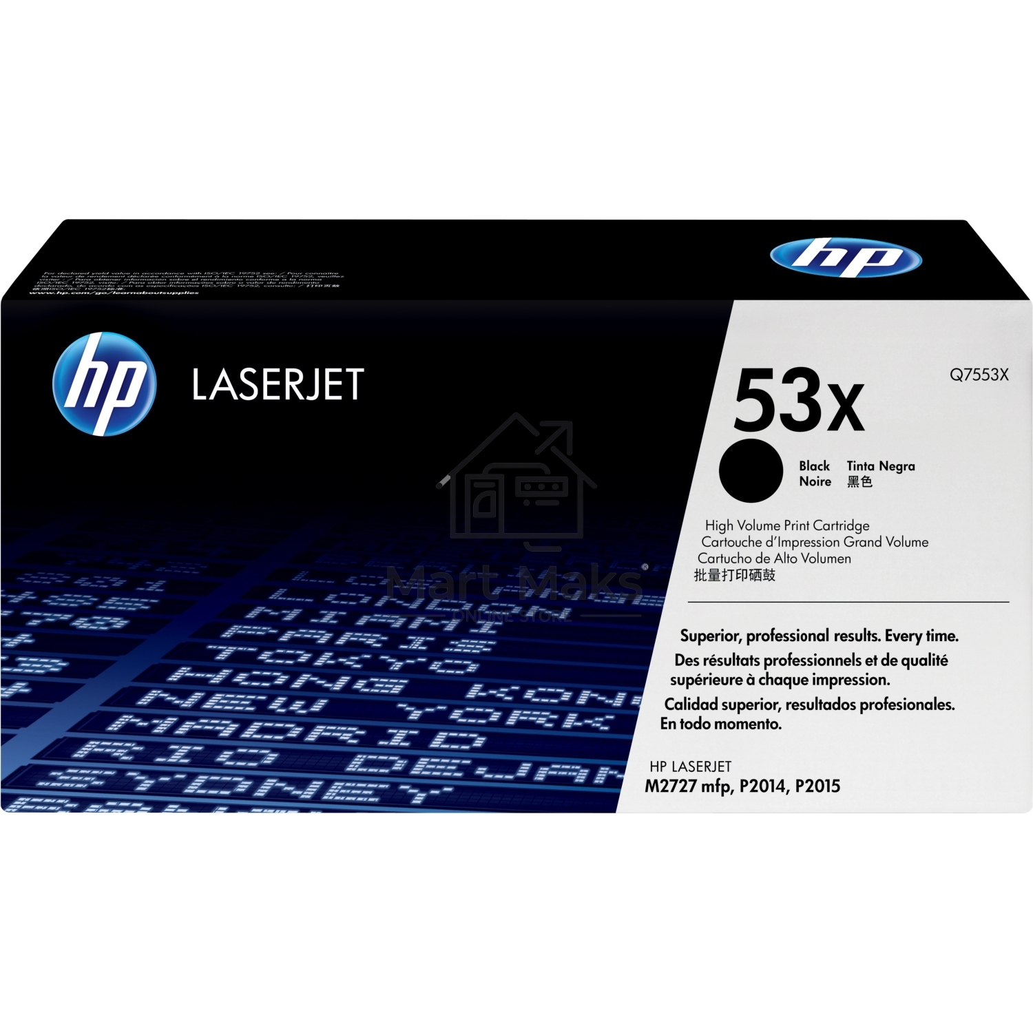 Картридж лазерный HP Q7553X черный для LaserJet P2015 7000 стр.
