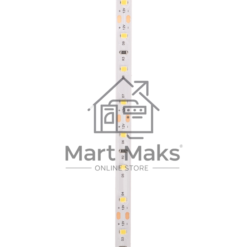 Лента светодиодная 12В, SMD2835, 9,6Вт/м, 60 LED/м, 6500K, 8мм, 5м, IP20 Rexant