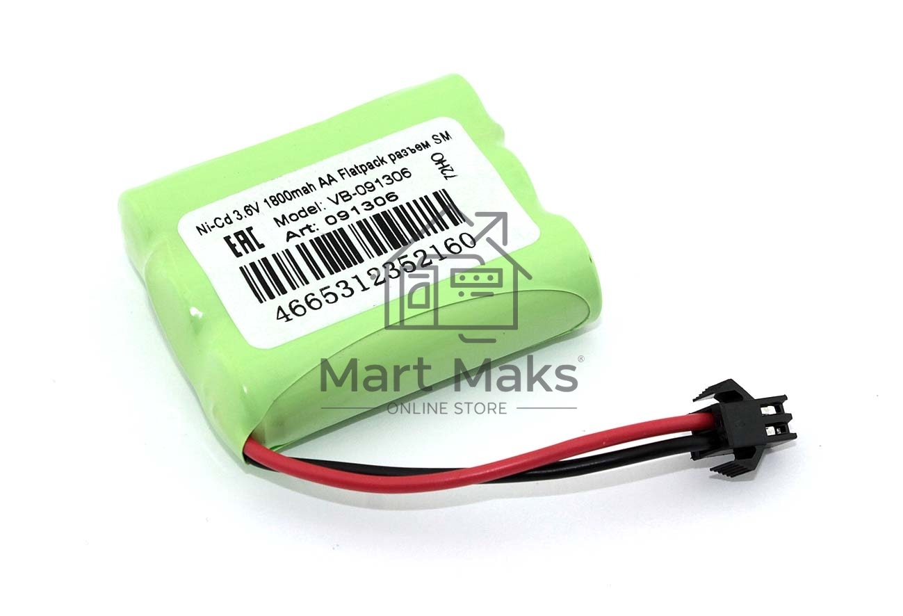 Аккумулятор Ni-Cd 3.6V 1800mah AA Flatpack разъем SM