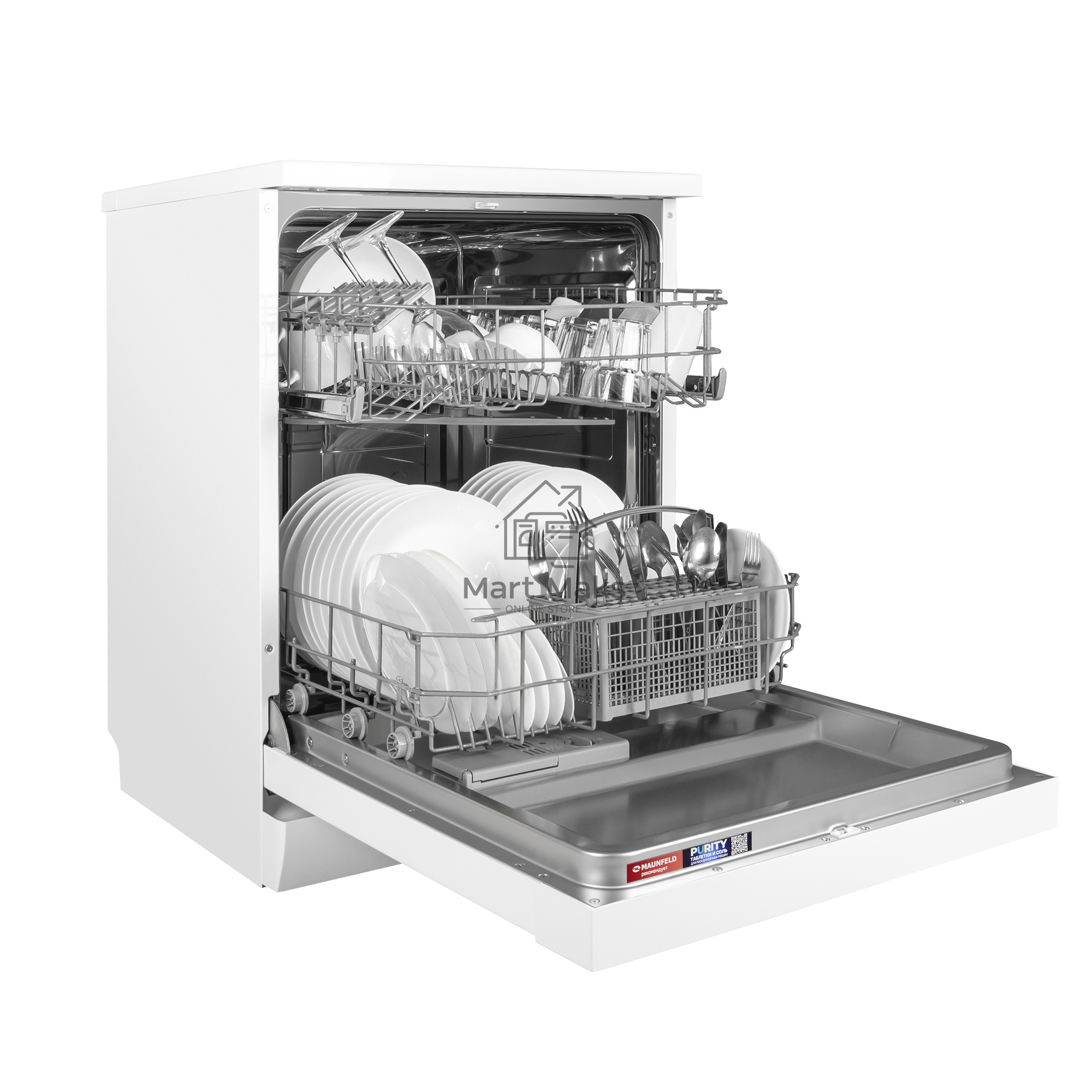 Посудомоечная машина Maunfeld MWF60121W, белый, 59.8 см, 12 компл., 47 дБ, класс A++