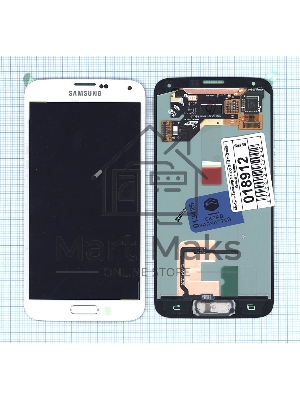 Дисплей для Samsung Galaxy S5 SM-G900H белый с кнопкой home