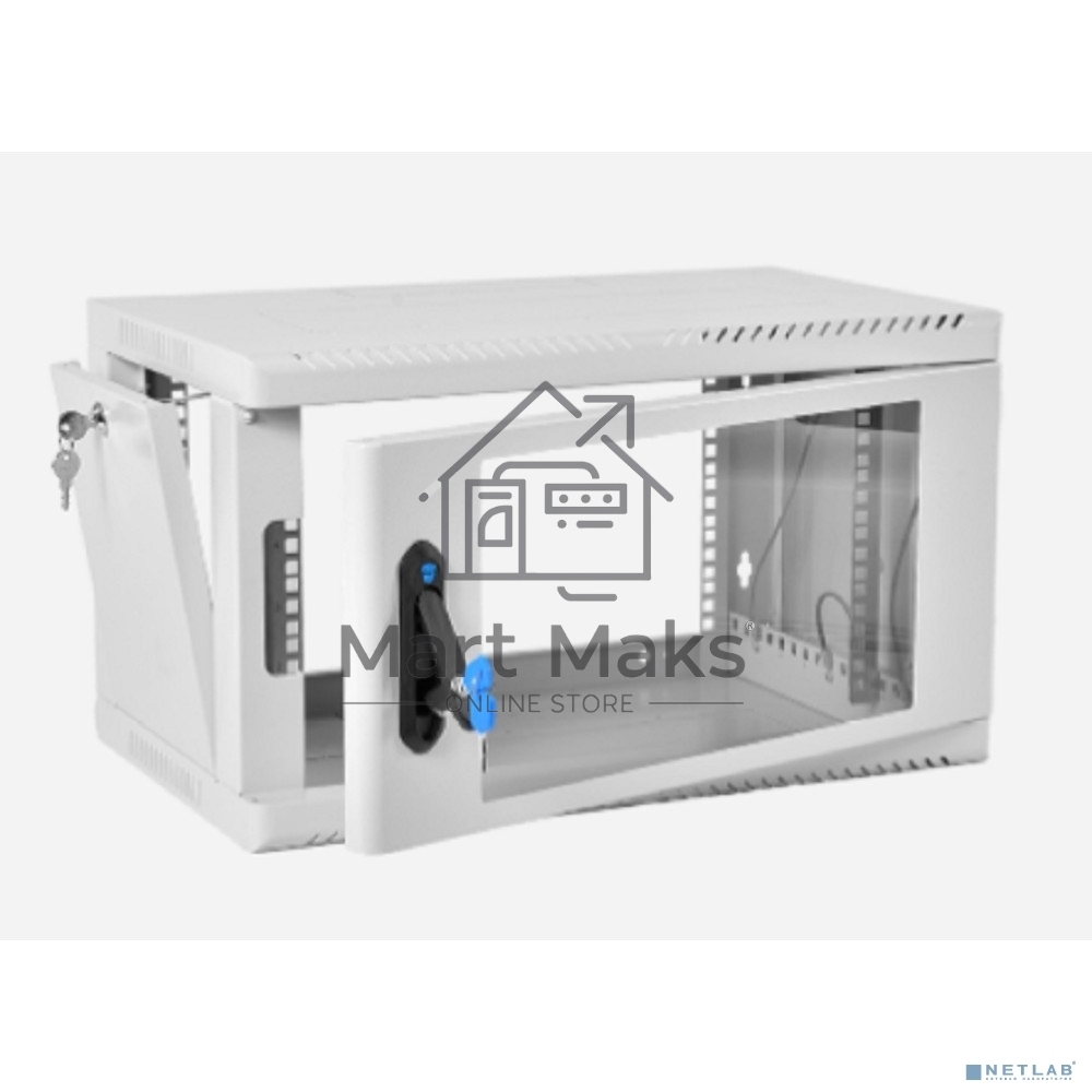 Шкаф коммутационный ЦМО (ШРН-6.350) настенный 6U 600x350мм пер.дв.стекл 200кг серый 300мм 180град.