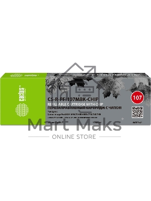 Картридж перезаправляемый струйный Cactus CS-R-PFI107MBK-CHIP (260мл) для Canon imageProGRAF iPF670/680/685/770/780/785 с чипом