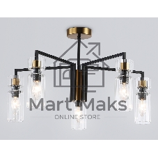 Люстра Ambrella light LH56113/5 BK/BS/CL черный/латунь/прозрачный E14*5 max 40W D605*350
