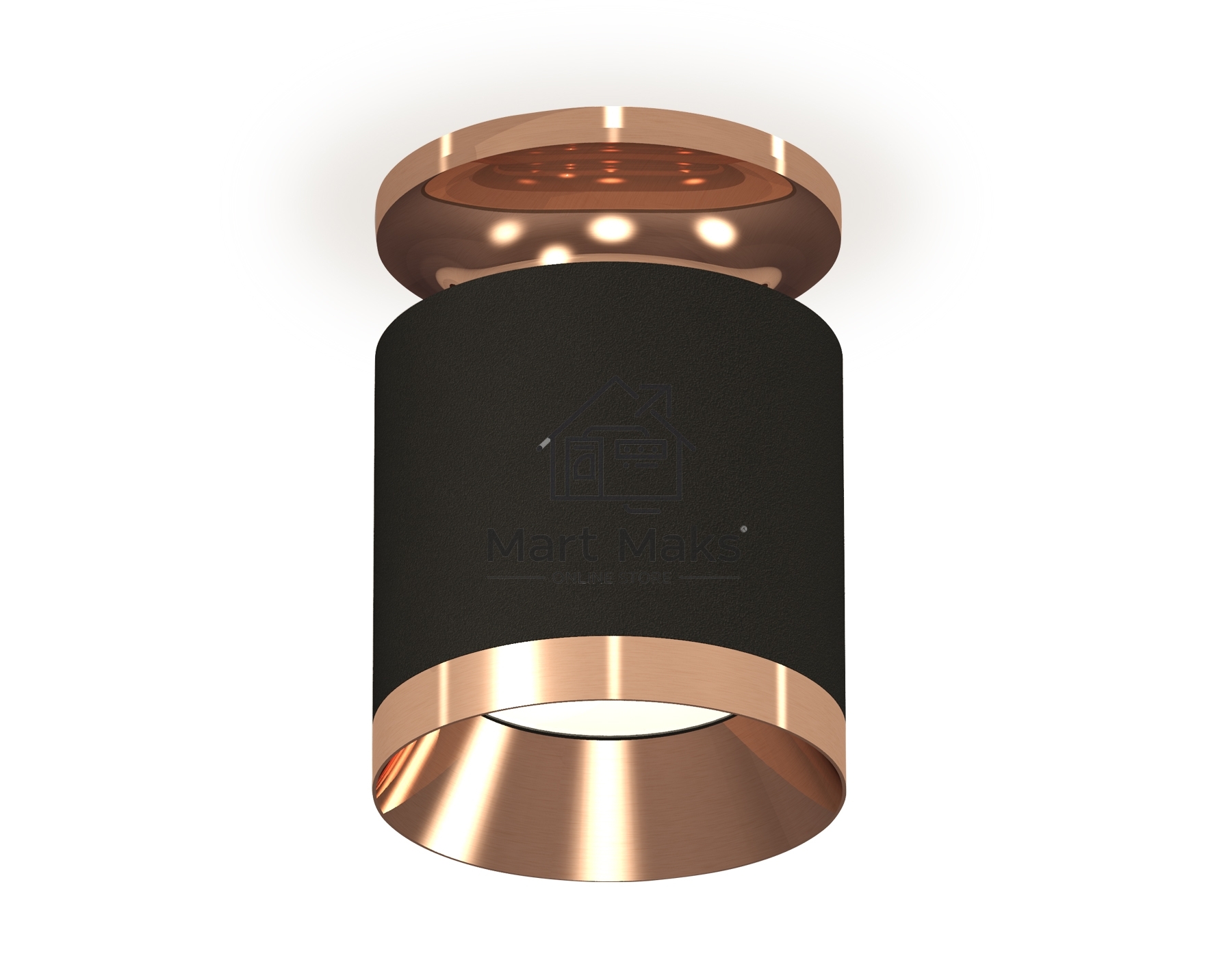Светильник Ambrella Light XS7402121 SBK/PPG черный песок/золото розовое полированное MR16 GU5.3 (N7930, C7402, N7035)