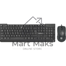 Комплект клавиатура+мышь Defender York C-777 проводной, USB, 1000 DPI, чёрный