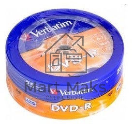 Диск DVD-R Verbatim 4.7Gb 16x Cake Box (25шт) (43730)