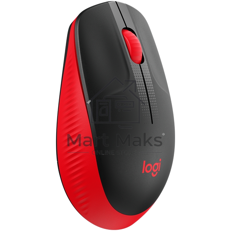 Мышь беспроводная Logitech M190 черный/красный, 1000 dpi, радиоканал, USB, кнопки - 3