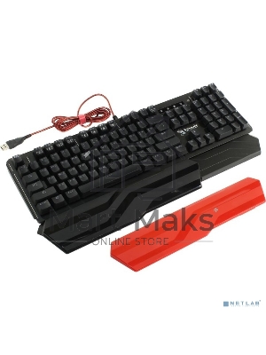 Клавиатура проводная A4 B975 механическая черный USB Gamer LED (подставка для запястий)