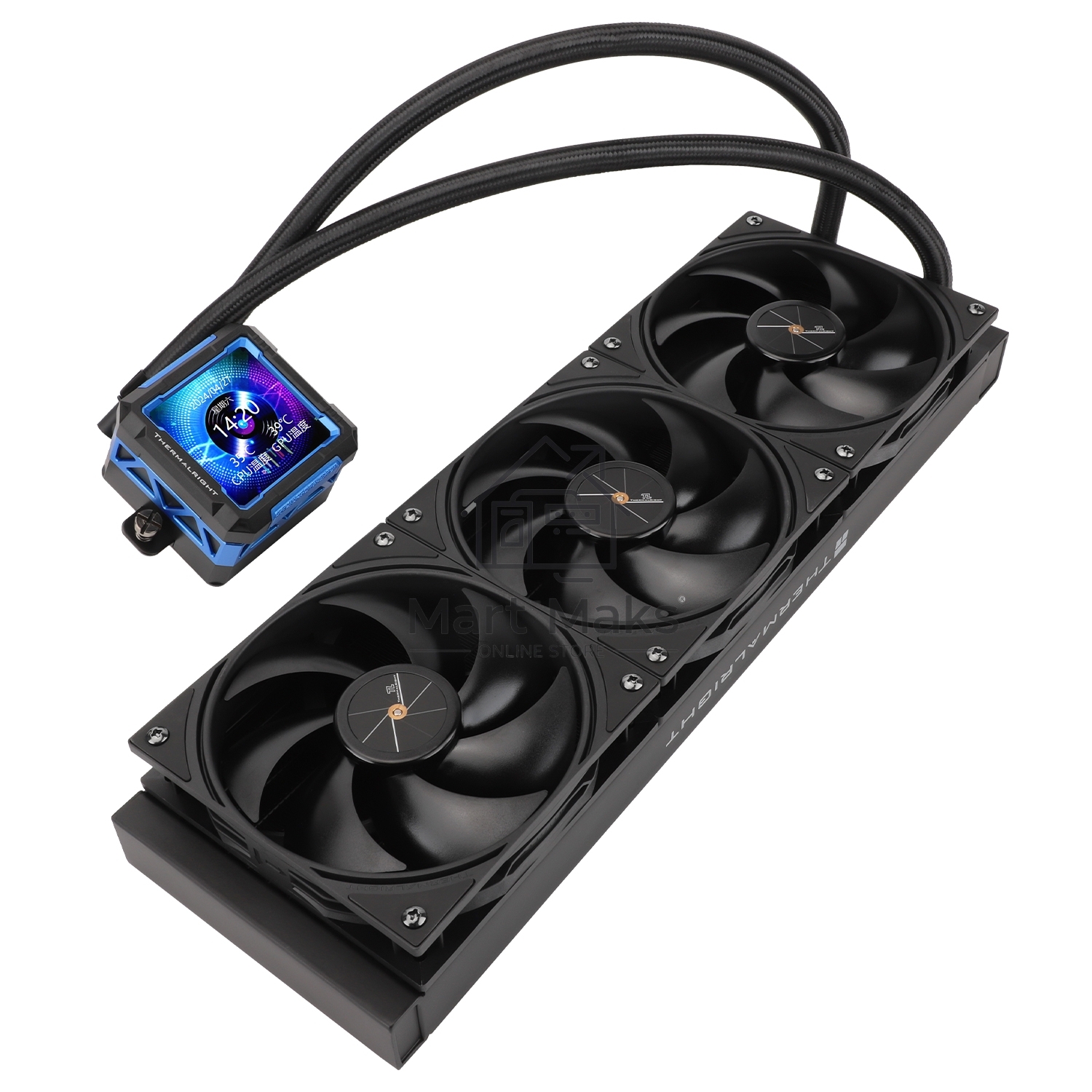 Водяное охлаждение для процессора Thermalright Frozen Warframe Pro 360 черный (360mm / Fans: 3x120mm, 70.84CFM, 29.8dBA, 2000RPM/ Pump height 60mm, 23dBA, 3000RPM, Rad thickness 27mm/ S: 1200, 1700, 1851, 2011, 2066, 115X, AM4, AM5)