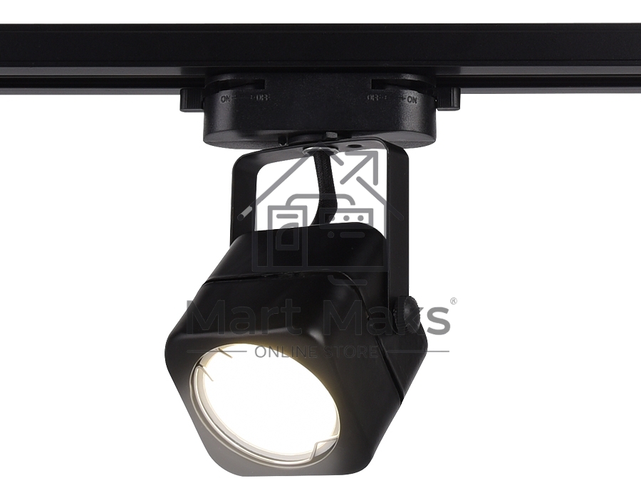 Трековый однофазный светильник со сменной лампой Ambrella light GL5108 BK черный GU10 max 12W