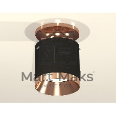 Светильник Ambrella Light XS7402121 SBK/PPG черный песок/золото розовое полированное MR16 GU5.3 (N7930, C7402, N7035)