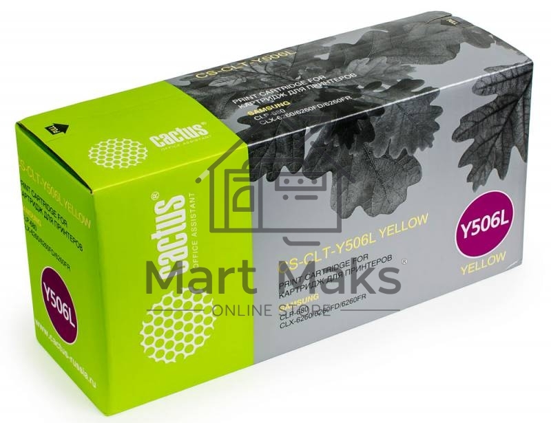 Картридж лазерный Cactus CS-CLT-Y506L желтый для Samsung CLP 680; CLX 6260/6260FD/6260FR (3500 стр.)