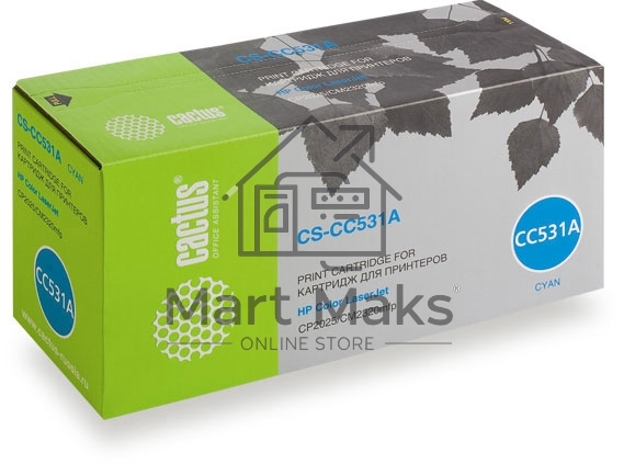 Картридж лазерный Cactus CS-CC531A голубой (2800 стр.) для HP Color LaserJet CP2025/CM2320mfp