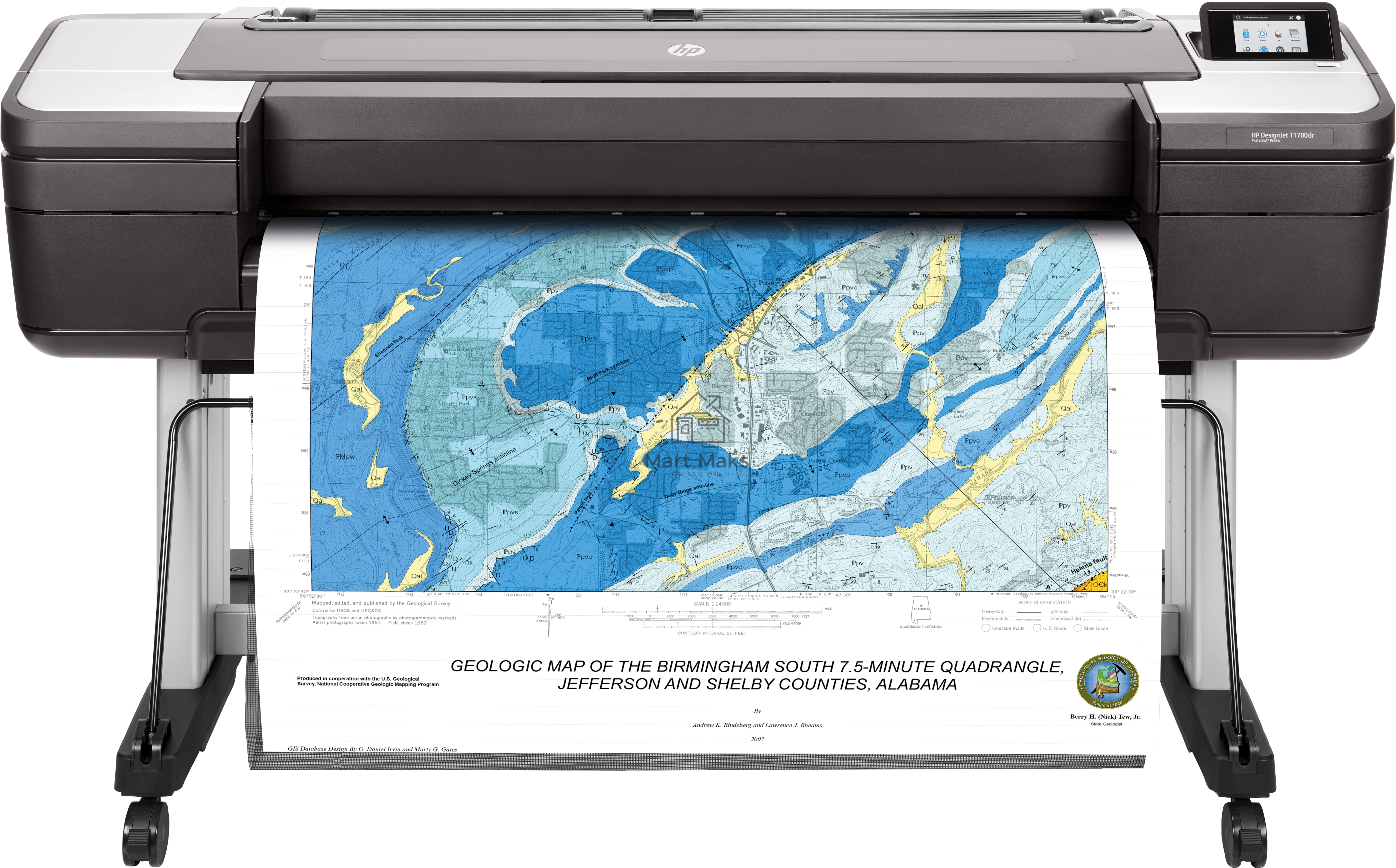 Плоттер струйный HP DesignJet T1700dr 44-in Printer (W6B56A), A0, цветной, 44