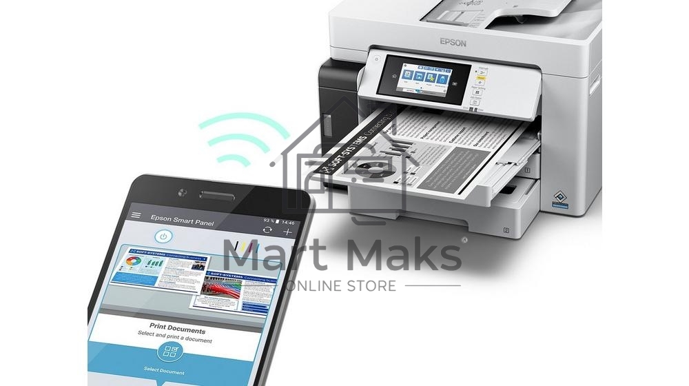 МФУ струйный EPSON M15180 (C11CJ41408), A3+, ч/б, печ. до 25 стр/мин., скан. до 26 стр/мин., 4800 x 1200 dpi (печать) 1200x1200dpi, USB, RJ-45, Wi-Fi, Air Print