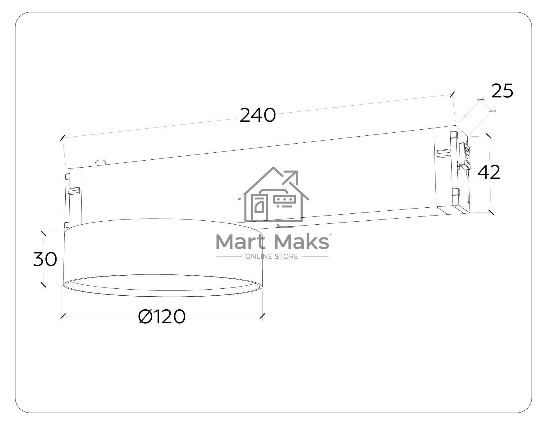 Управляемый светодиодный светильник для шинопровода Magnetic Ambrella light GL1381 BK черный IP20 15W 3000K-6400K 220V 120° D115/232*115*77 (Без ПДУ)