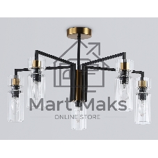Люстра Ambrella light LH56113/5 BK/BS/CL черный/латунь/прозрачный E14*5 max 40W D605*350