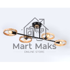 Светильник Ambrella light TR8248/4 BK/LWD черный/светлое дерево E27/4 max 40W 840*360*220