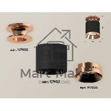Светильник Ambrella Light XS7402121 SBK/PPG черный песок/золото розовое полированное MR16 GU5.3 (N7930, C7402, N7035)