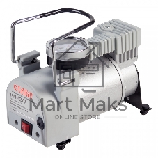 Компрессор автомобильный СТАВР КА-12/7(12В, рабочее давление 7Атм, максимальное давление 10Атм, максимальный ток потребления 14А, производительность 35 л/мин, диаметр цилиндра 30мм, длина шланга компрессора 1м, длина шнура питания 2м, вес 1,85кг.)