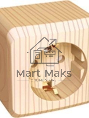 Розетка 1-м ОП Этюд Дача 16А защ. шторки с заземл. сосна SchE PA16-004D