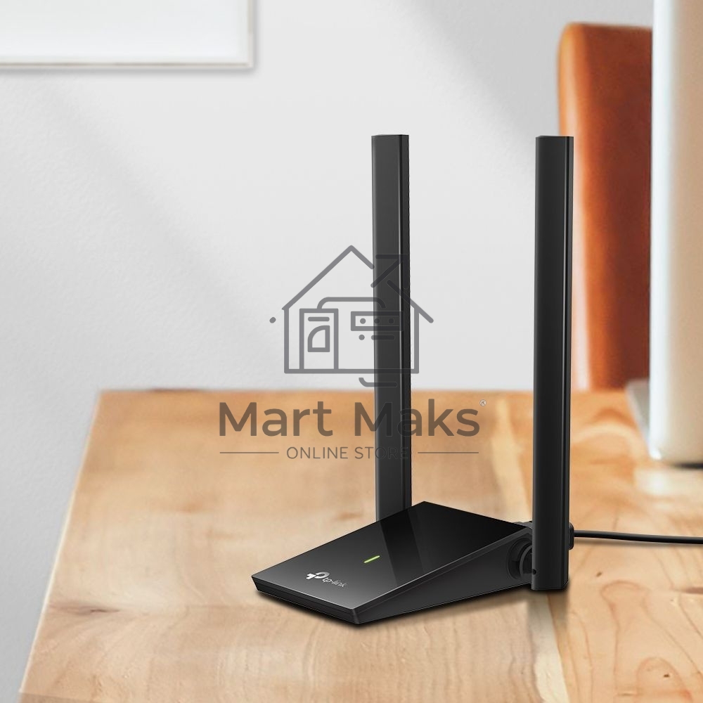 Адаптер TP-Link AC1300Mbps Dual-band High-Gain wireless USB adapter, 867Mbps at 5G and 400Mbps at 2.4G, two high gain antennas, USB 3.0, USB extension cable, support wave 2 MU-MIMO, full compatible with Windows and macOS.