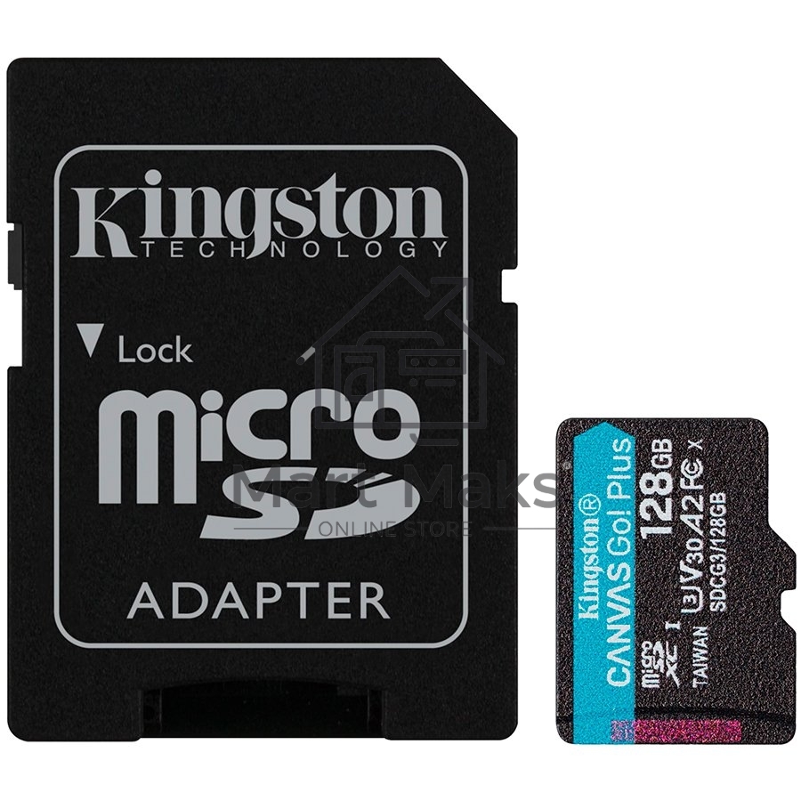 Карта памяти Kingston 128GB microSDXC Canvas Go Plus 170R A2 U3 V30 Card + ADP EAN: 740617301182