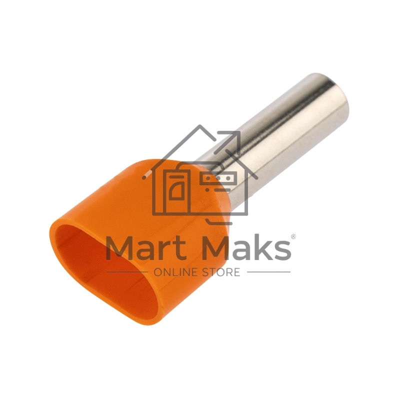 Наконечник штыревой втулочный изолированный F-12 мм 2х4 мм² (НШВи(2) 4.0-12/НГи2 4,0-12) оранжевый Rexant